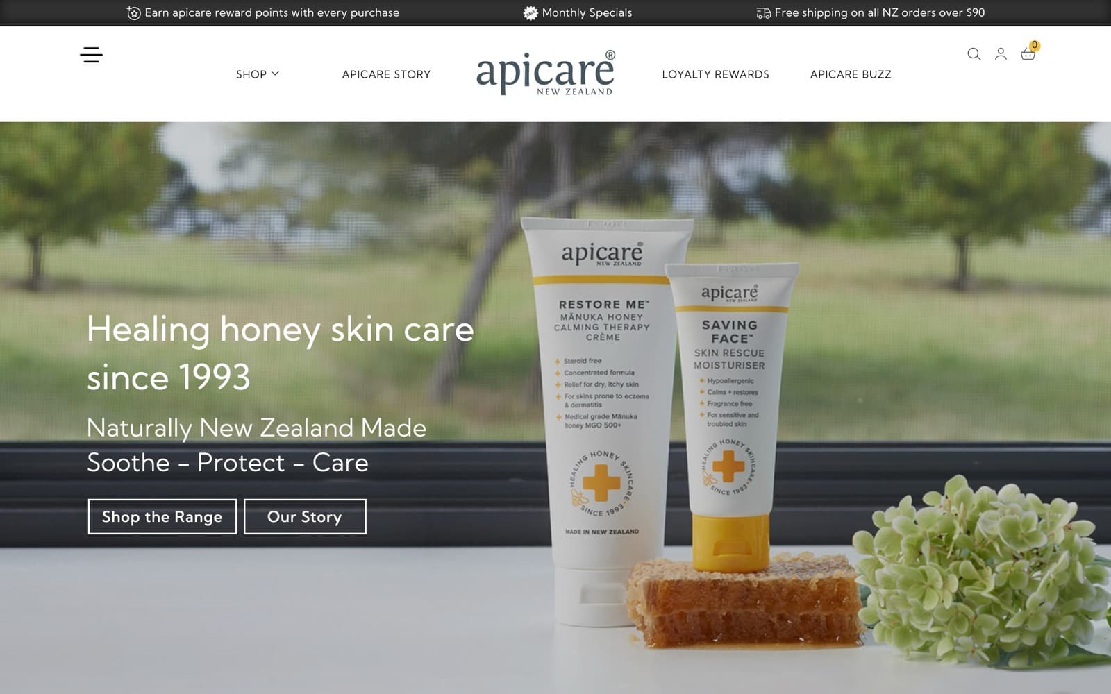 The Apicare website