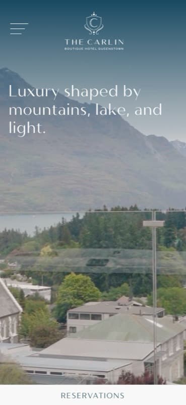 The The Carlin Hotel site on a phone