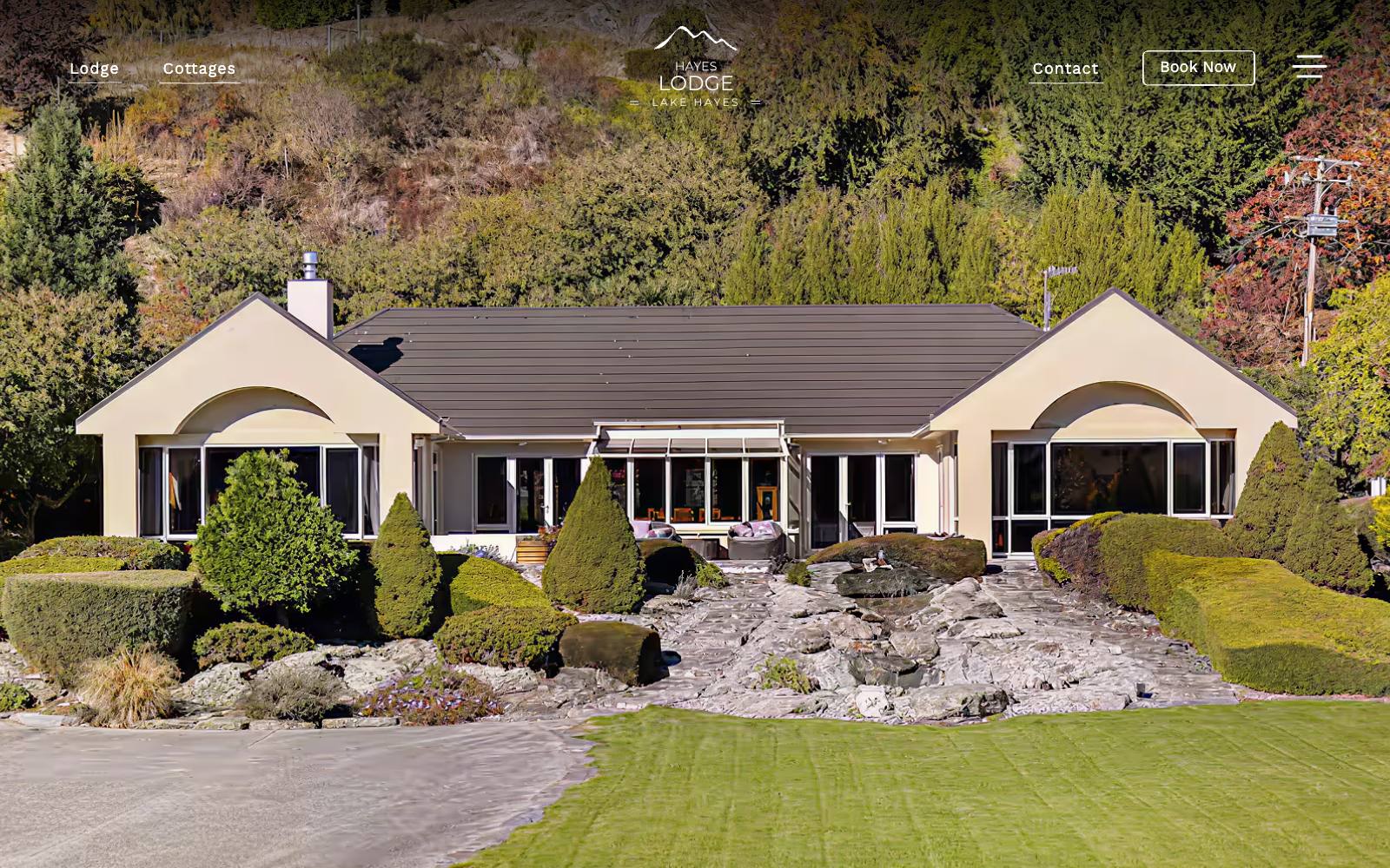 A lodge and cottages, kept distinct